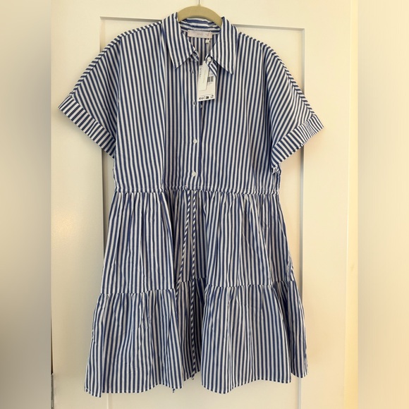 Mango Striped Ruffle Mini Dress - Picture 3 of 5